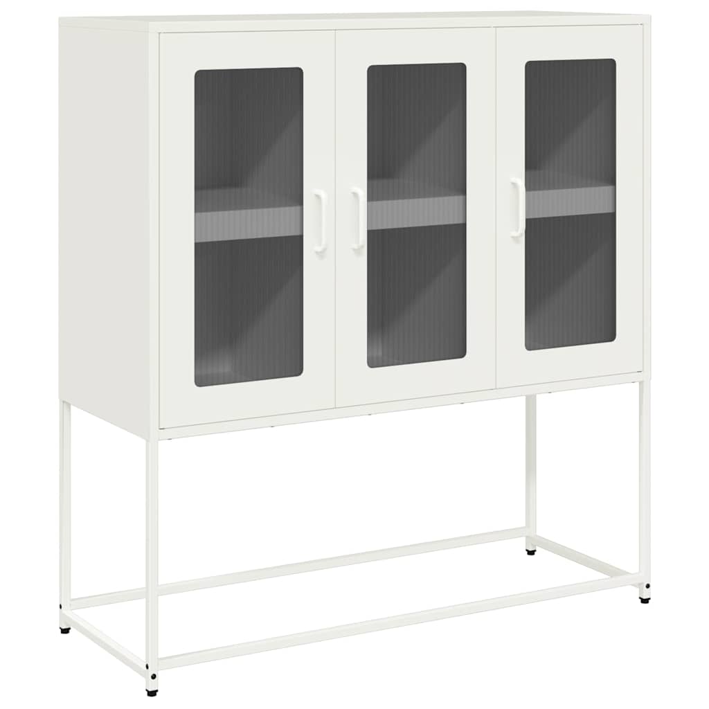 vidaXL Sideboard White 100,5x39x107 cm Cold-rolled Steel