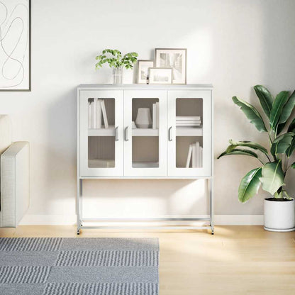 vidaXL Sideboard White 100,5x39x107 cm Cold-rolled Steel