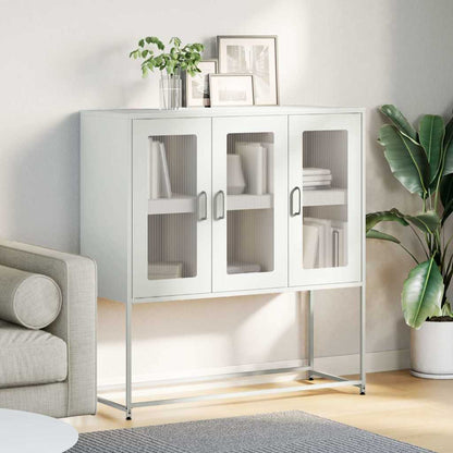 vidaXL Sideboard White 100,5x39x107 cm Cold-rolled Steel