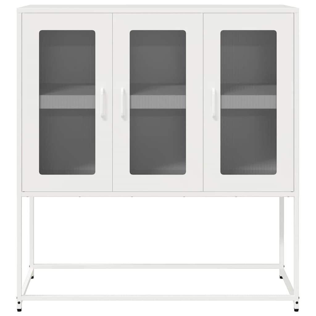 vidaXL Sideboard White 100,5x39x107 cm Cold-rolled Steel