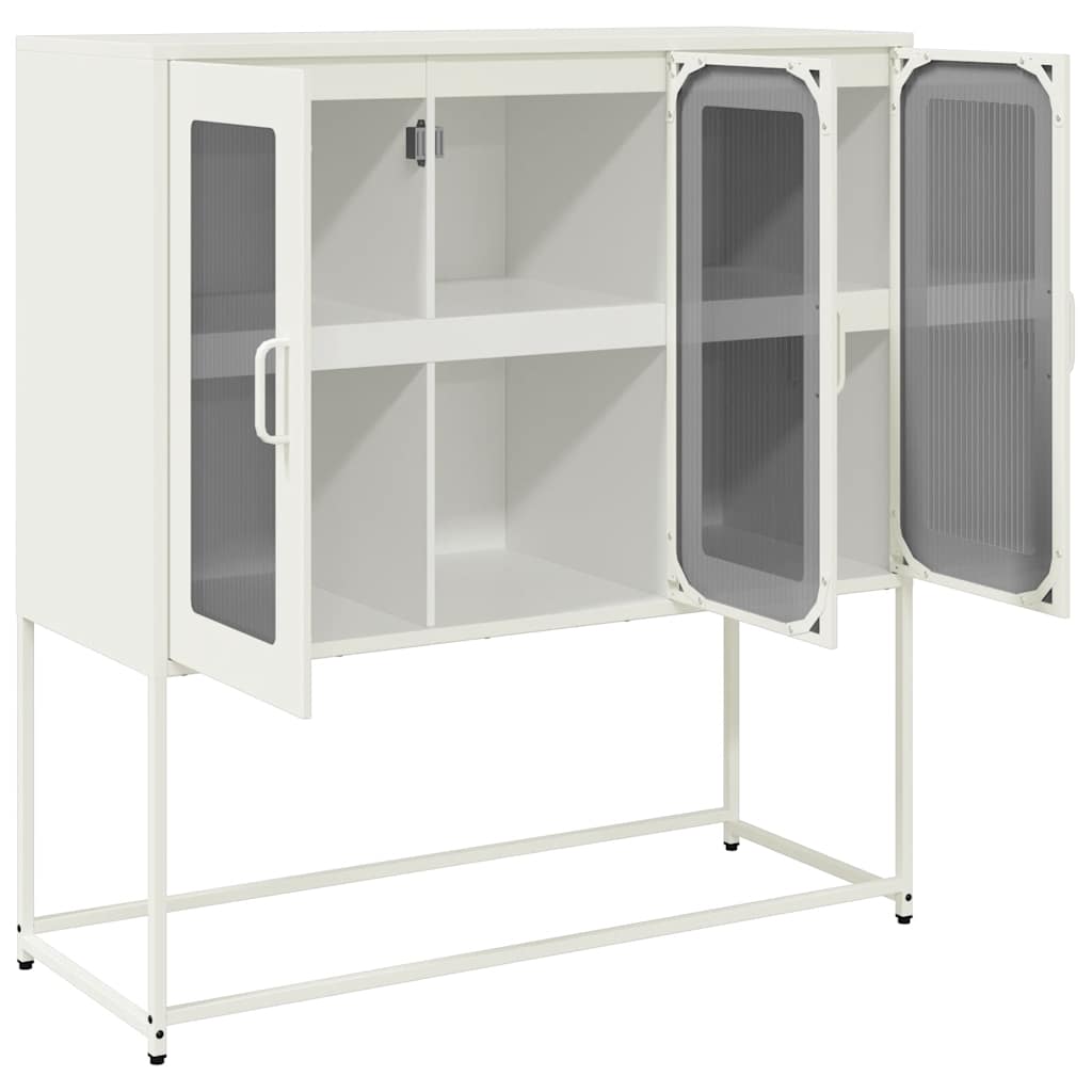 vidaXL Sideboard White 100,5x39x107 cm Cold-rolled Steel