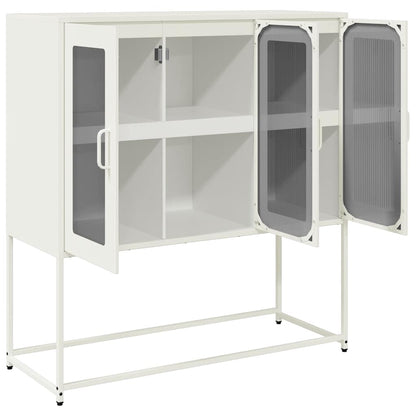 vidaXL Sideboard White 100,5x39x107 cm Cold-rolled Steel