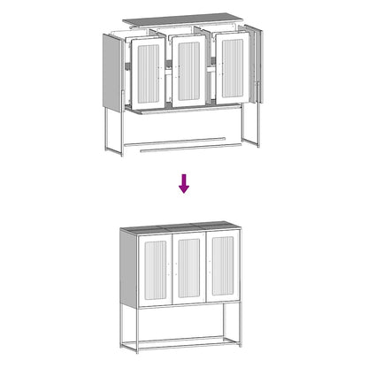 vidaXL Sideboard White 100,5x39x107 cm Cold-rolled Steel