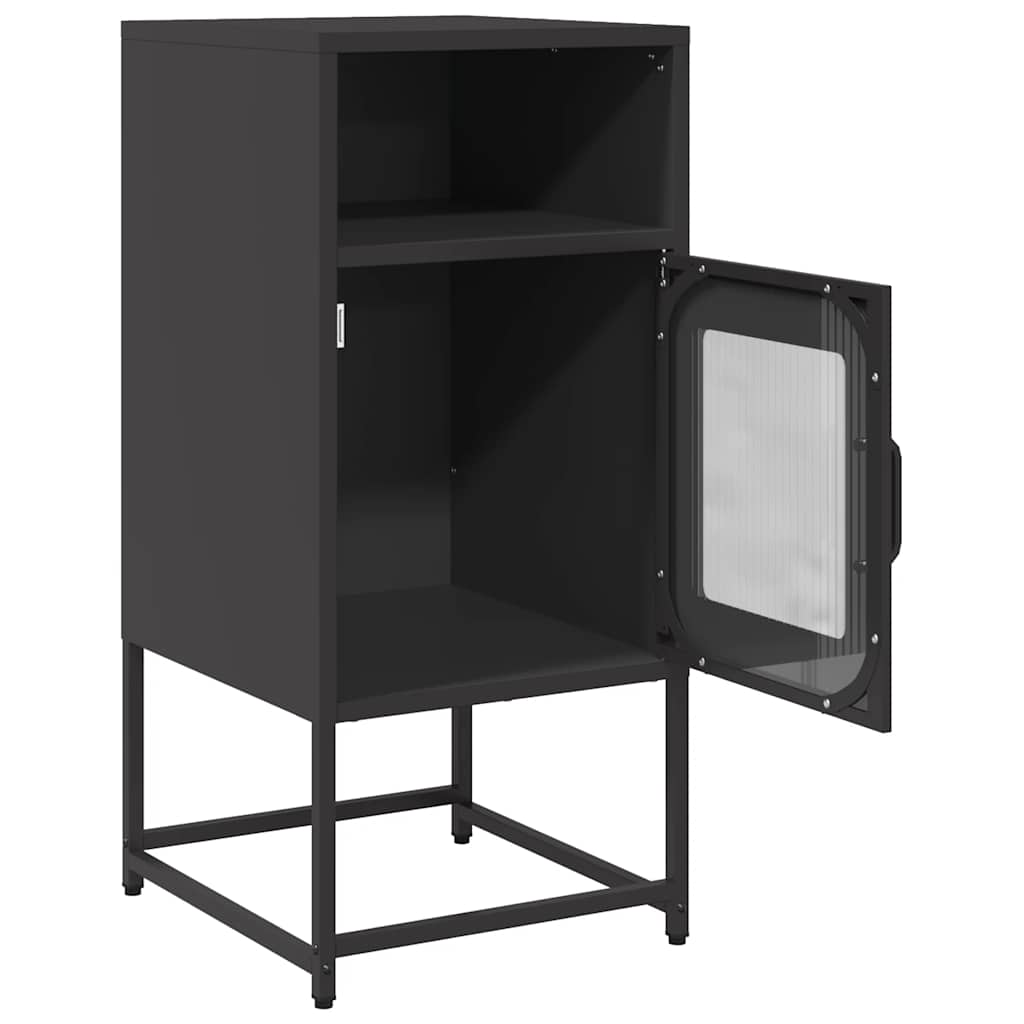 vidaXL Bedside Cabinet Black 36x39x78 cm Cold-rolled Steel