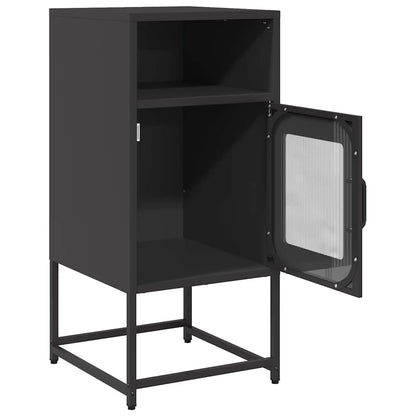 vidaXL Bedside Cabinet Black 36x39x78 cm Cold-rolled Steel