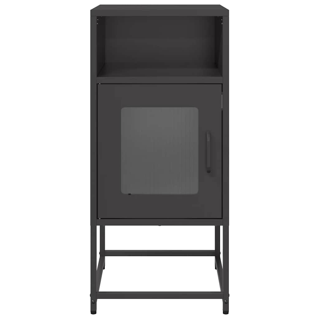 vidaXL Bedside Cabinet Black 36x39x78 cm Cold-rolled Steel