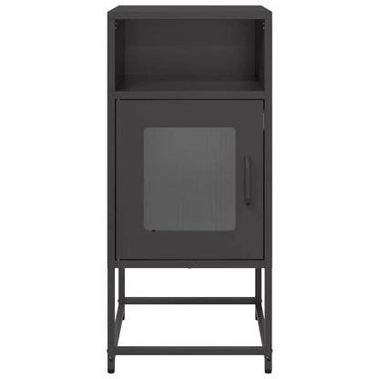 vidaXL Bedside Cabinet Black 36x39x78 cm Cold-rolled Steel