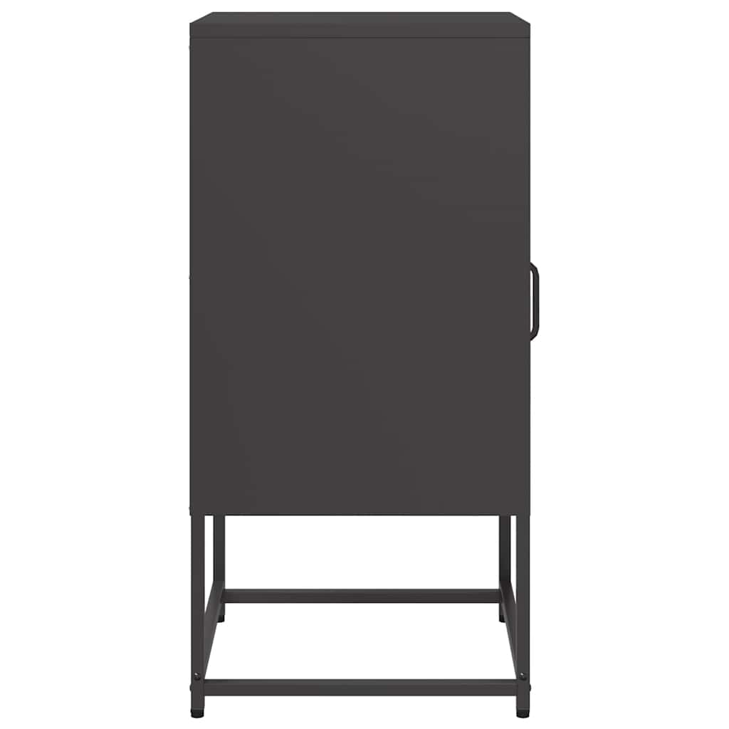 vidaXL Bedside Cabinet Black 36x39x78 cm Cold-rolled Steel