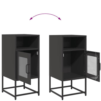 vidaXL Bedside Cabinet Black 36x39x78 cm Cold-rolled Steel