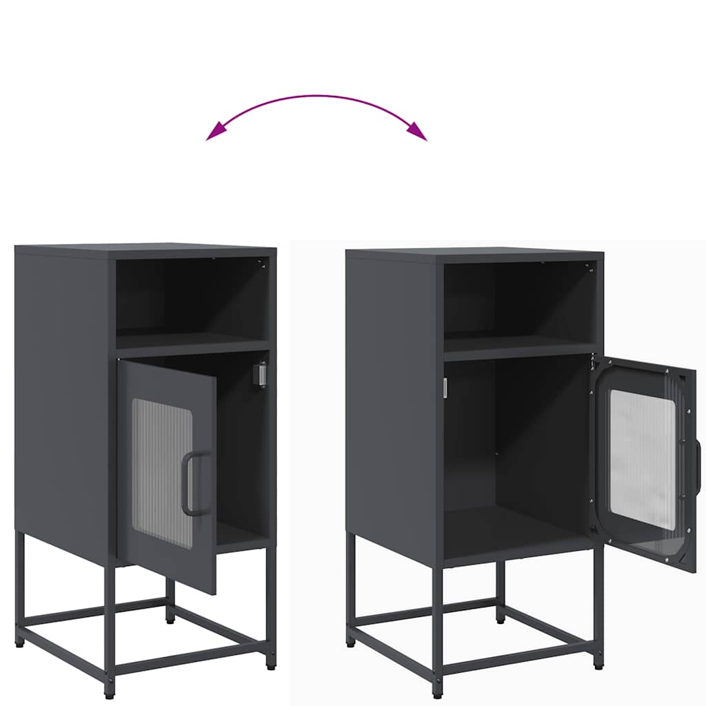 vidaXL Bedside Cabinet Anthracite 36x39x78 cm Cold-rolled Steel
