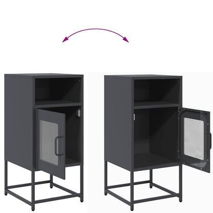 vidaXL Bedside Cabinet Anthracite 36x39x78 cm Cold-rolled Steel