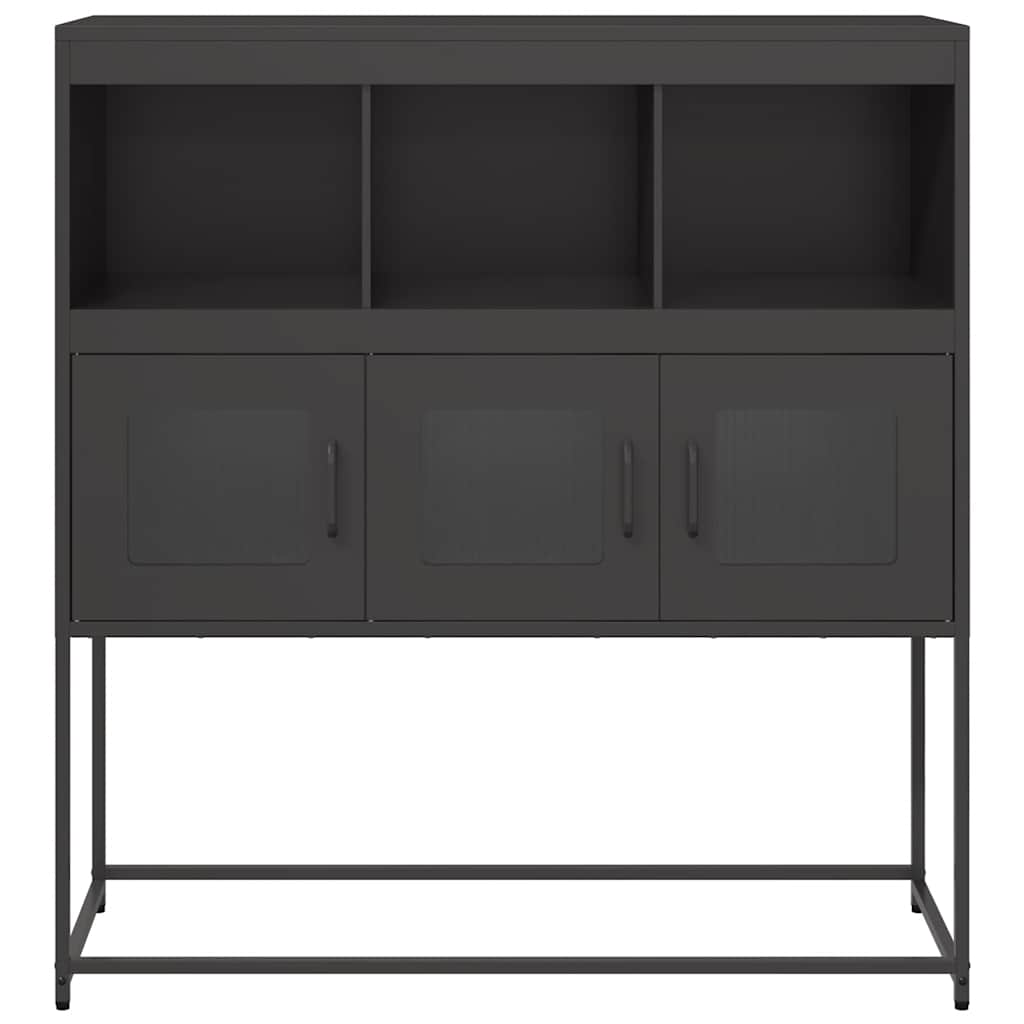 vidaXL Sideboard Black 100.5x39x107 cm Cold-rolled Steel