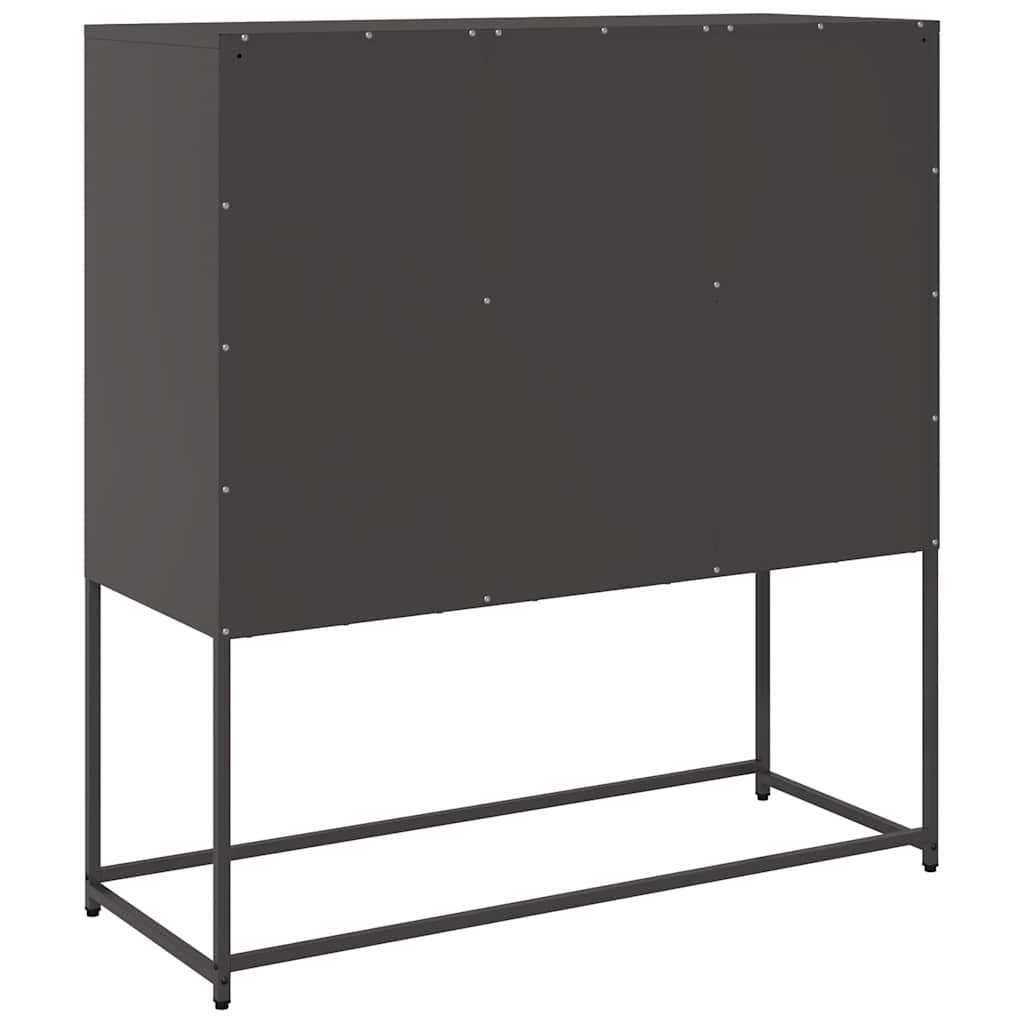 vidaXL Sideboard Black 100.5x39x107 cm Cold-rolled Steel