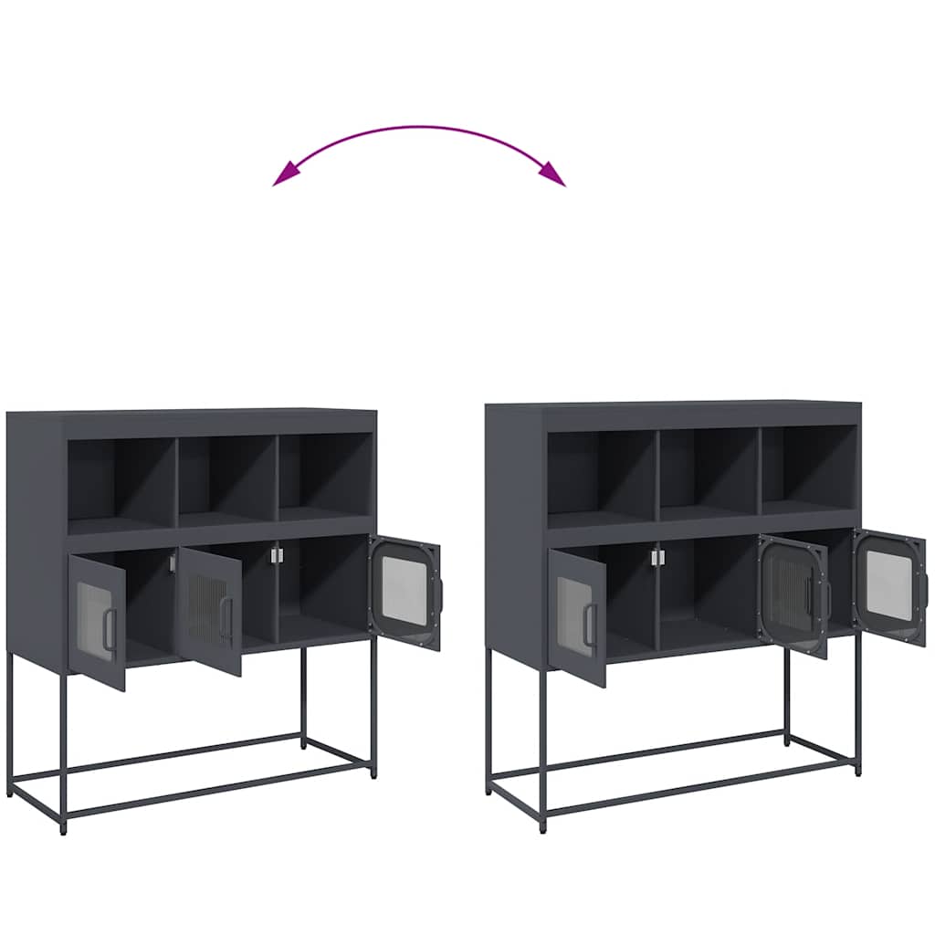 vidaXL Sideboard Anthracite 100.5x39x107 cm Cold-rolled Steel