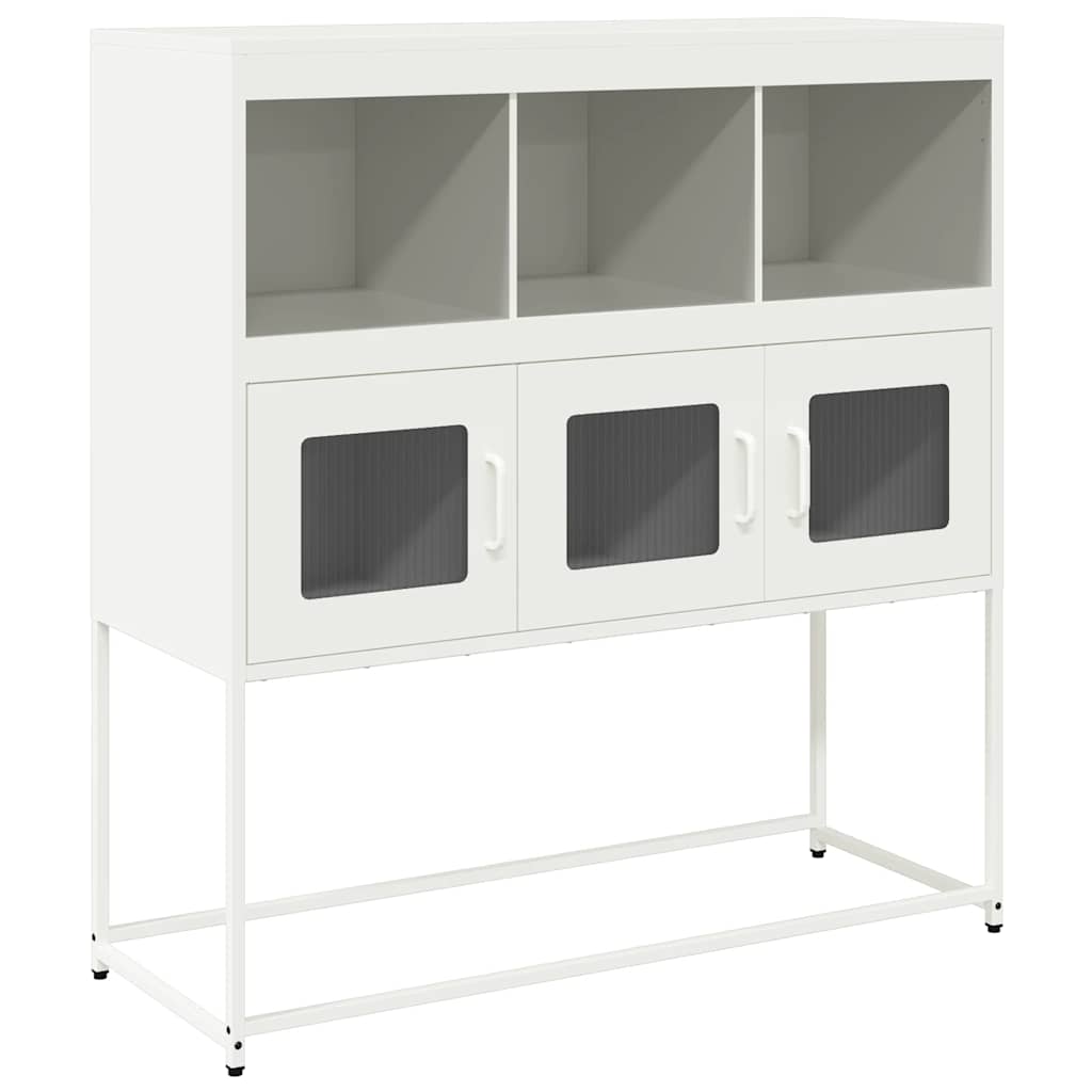 vidaXL Sideboard White 100.5x39x107 cm Cold-rolled Steel