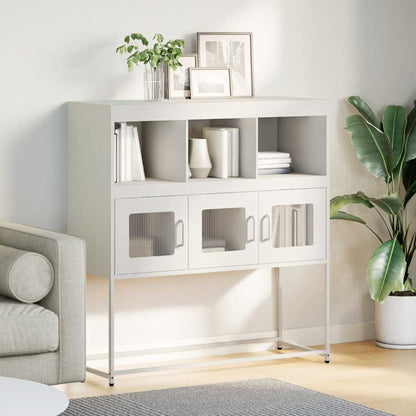 vidaXL Sideboard White 100.5x39x107 cm Cold-rolled Steel