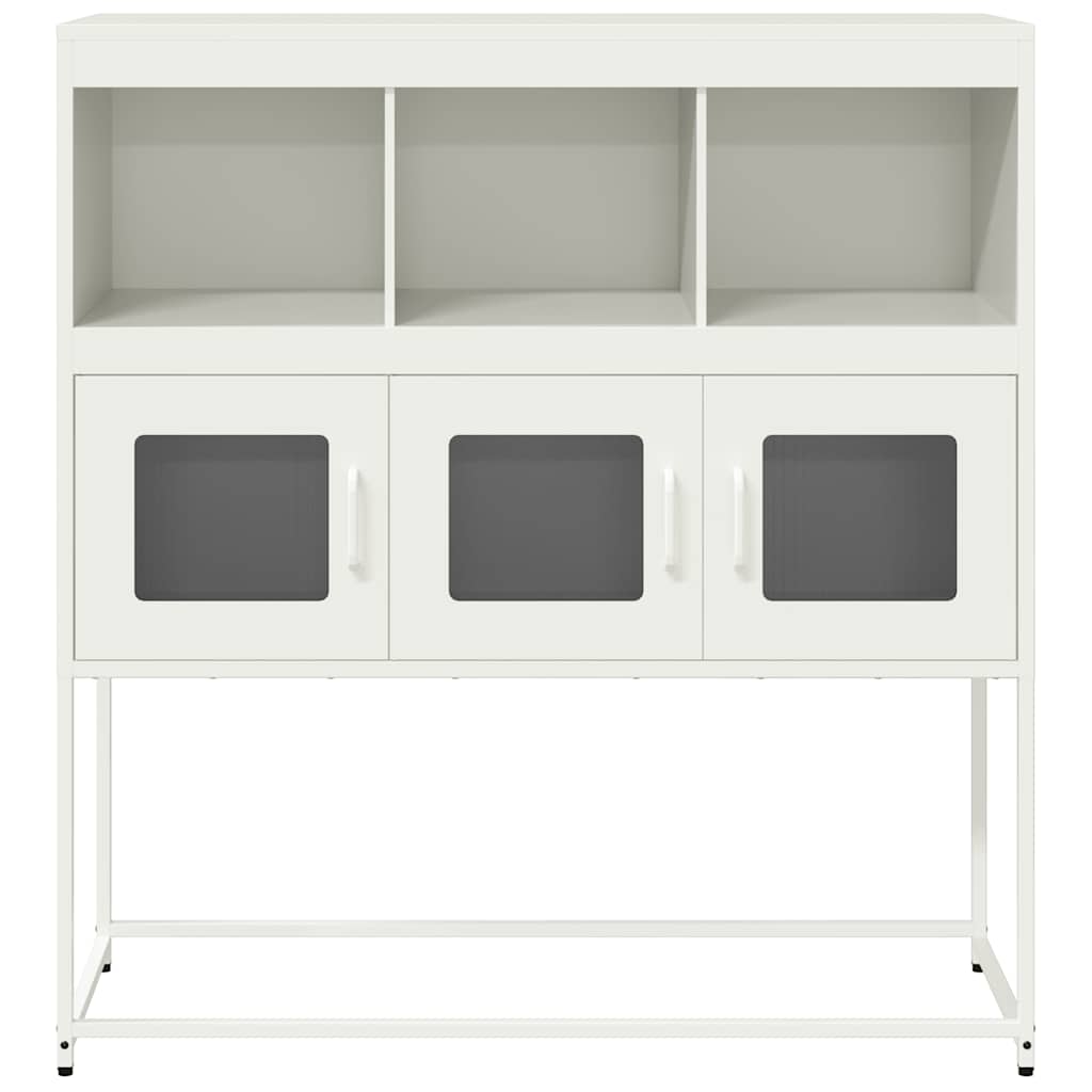 vidaXL Sideboard White 100,5x39x107 cm Cold-rolled Steel