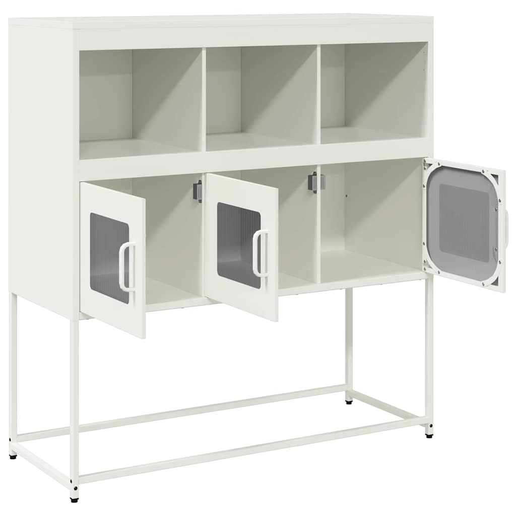 vidaXL Sideboard White 100.5x39x107 cm Cold-rolled Steel