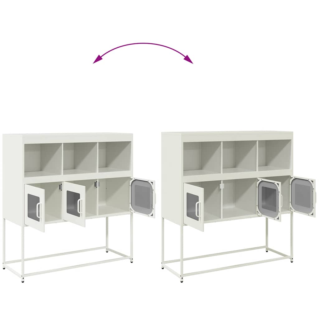 vidaXL Sideboard White 100.5x39x107 cm Cold-rolled Steel