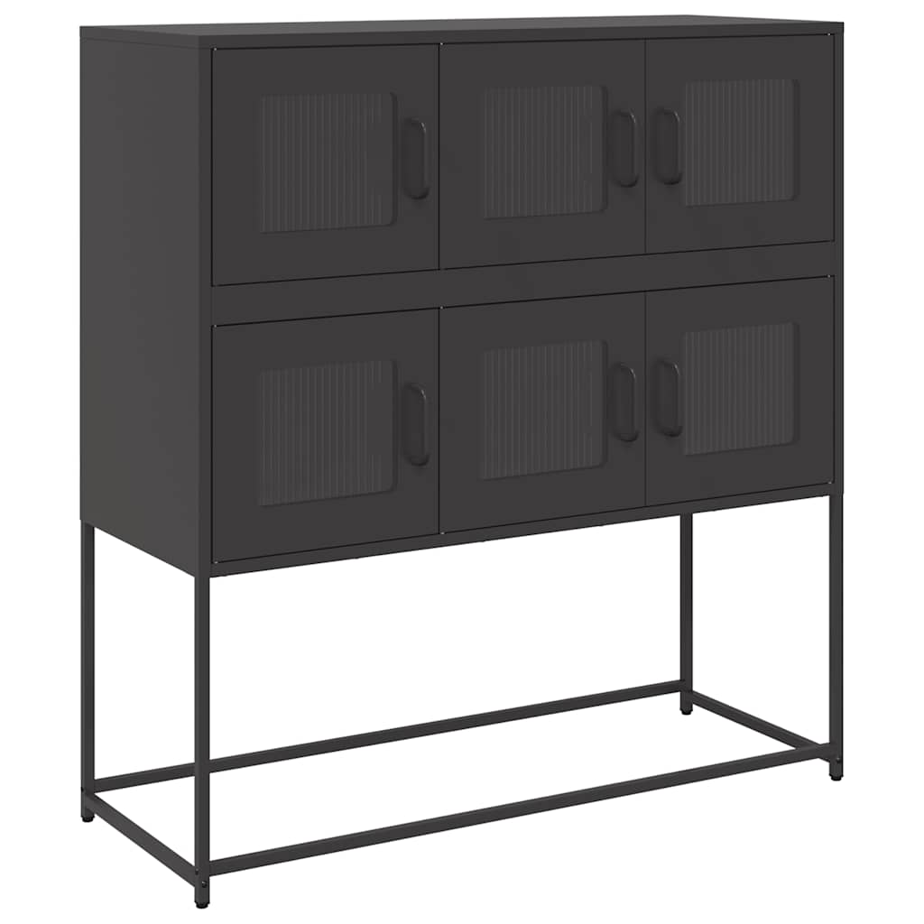 vidaXL Sideboard Black 100,5x39x107 cm Cold-rolled Steel