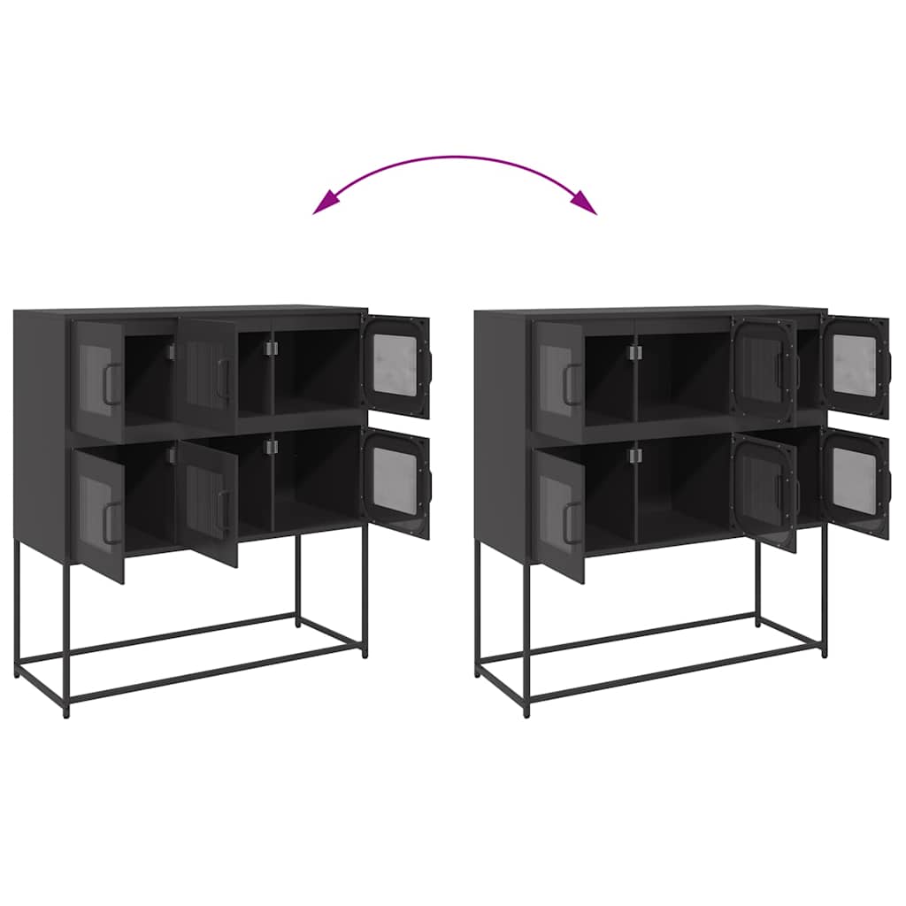 vidaXL Sideboard Black 100.5x39x107 cm Cold-rolled Steel