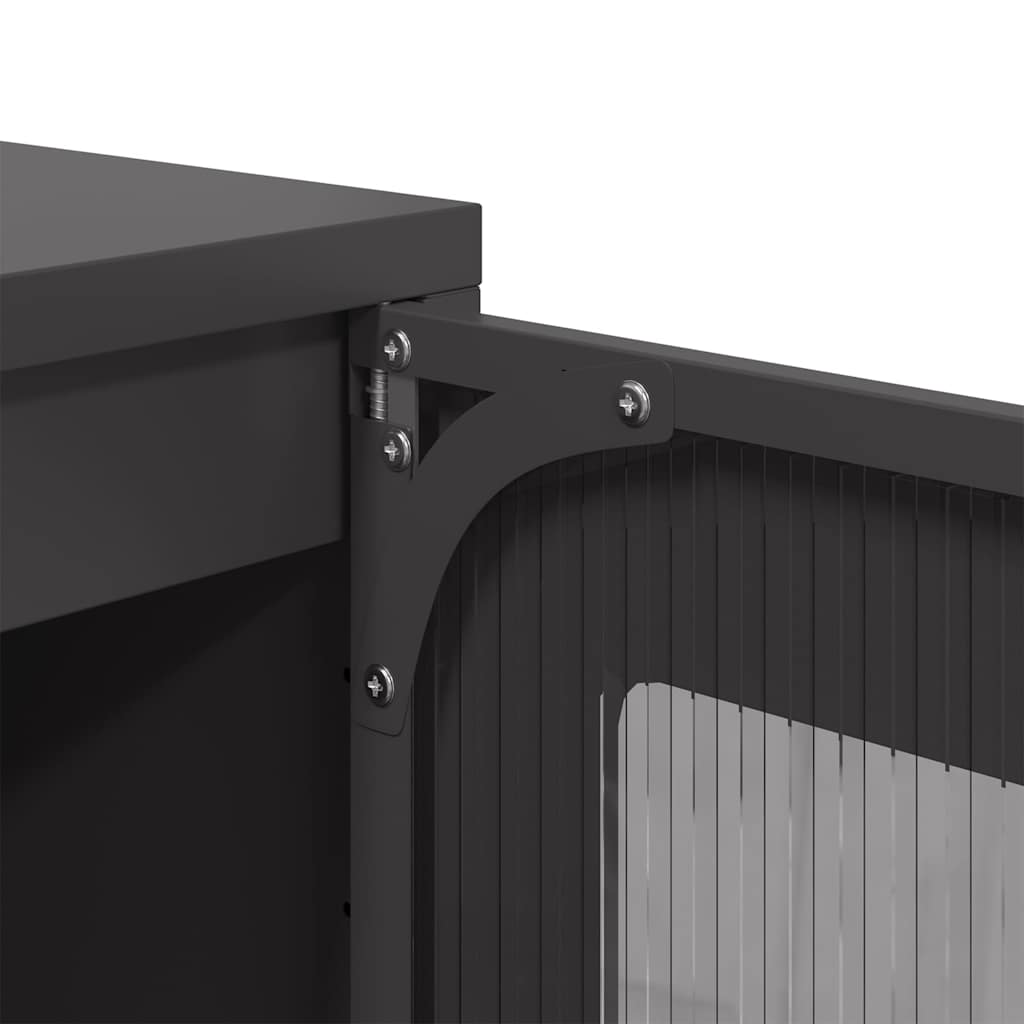 vidaXL Sideboard Black 100,5x39x107 cm Cold-rolled Steel