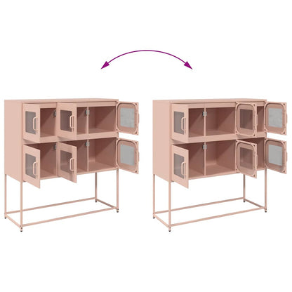 vidaXL Sideboard Pink 100.5x39x107 cm Cold-rolled Steel