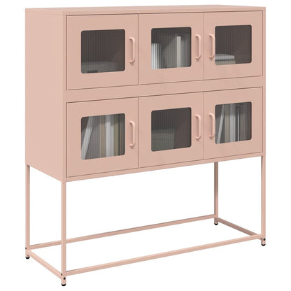 vidaXL Sideboard Pink 100.5x39x107 cm Cold-rolled Steel