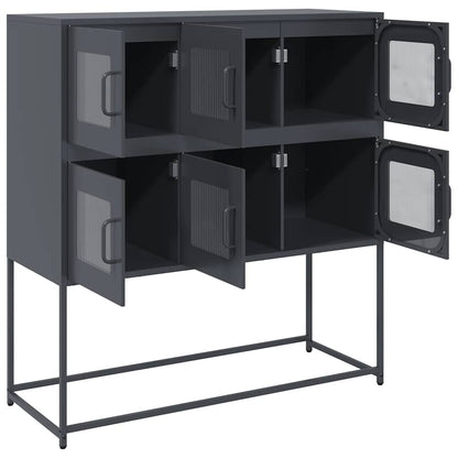 vidaXL Sideboard Anthracite 100.5x39x107 cm Cold-rolled Steel