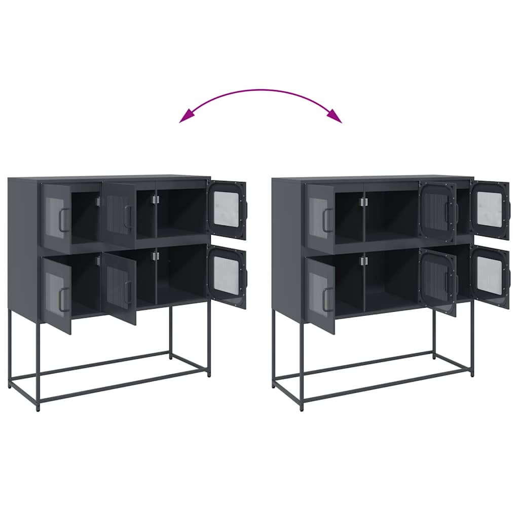 vidaXL Sideboard Anthracite 100.5x39x107 cm Cold-rolled Steel