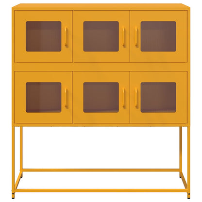 vidaXL Sideboard Mustard Yellow 100.5x39x107 cm Cold-rolled Steel