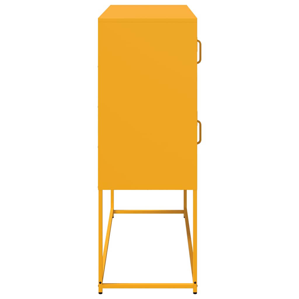 vidaXL Sideboard Mustard Yellow 100.5x39x107 cm Cold-rolled Steel