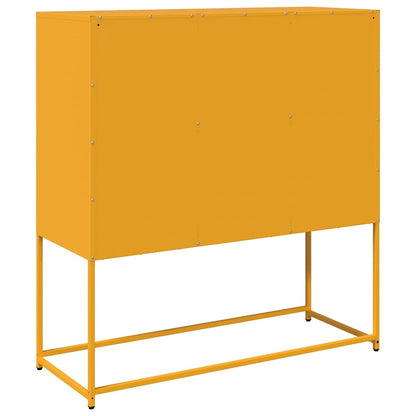 vidaXL Sideboard Mustard Yellow 100.5x39x107 cm Cold-rolled Steel