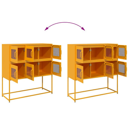 vidaXL Sideboard Mustard Yellow 100.5x39x107 cm Cold-rolled Steel