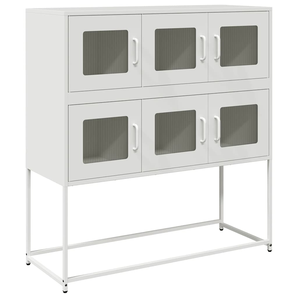 vidaXL Sideboard White 100,5x39x107 cm Cold-rolled Steel
