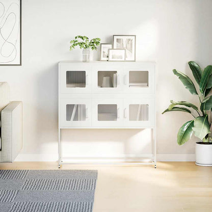vidaXL Sideboard White 100,5x39x107 cm Cold-rolled Steel