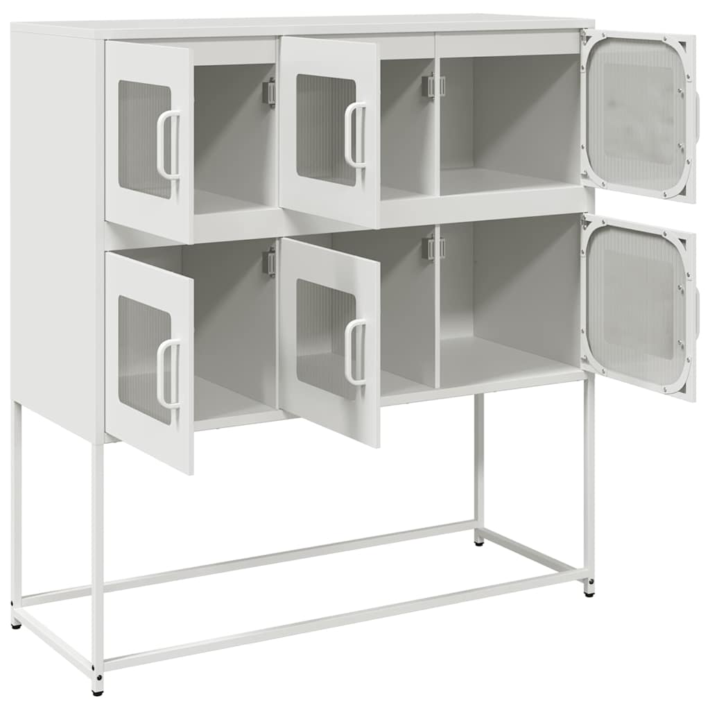 vidaXL Sideboard White 100,5x39x107 cm Cold-rolled Steel