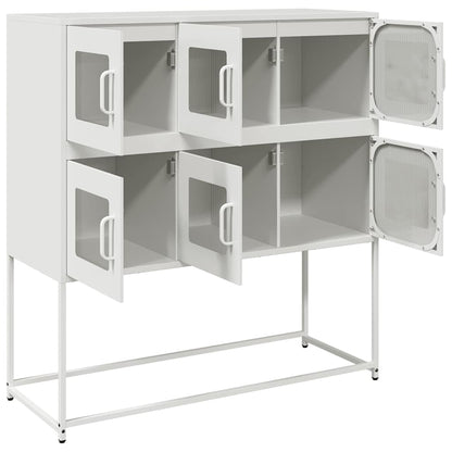 vidaXL Sideboard White 100,5x39x107 cm Cold-rolled Steel