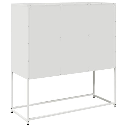 vidaXL Sideboard White 100,5x39x107 cm Cold-rolled Steel
