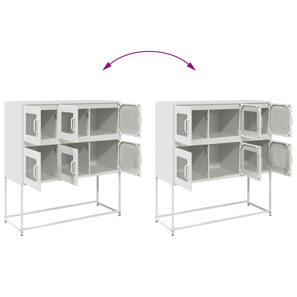 vidaXL Sideboard White 100,5x39x107 cm Cold-rolled Steel
