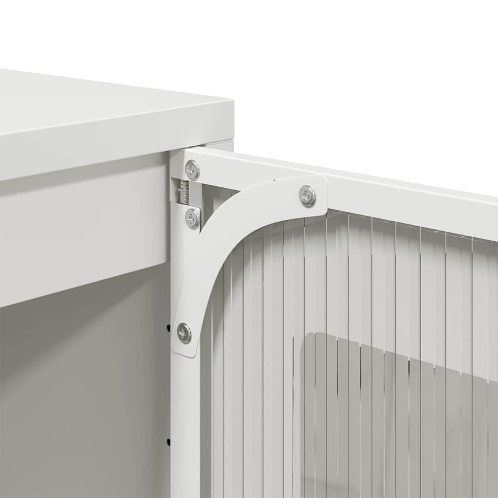 vidaXL Sideboard White 100.5x39x107 cm Cold-rolled Steel