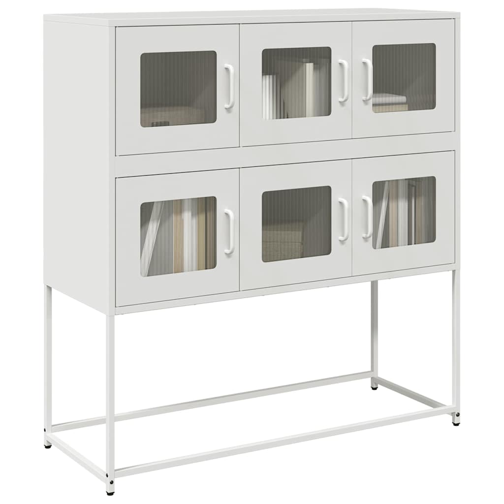 vidaXL Sideboard White 100,5x39x107 cm Cold-rolled Steel