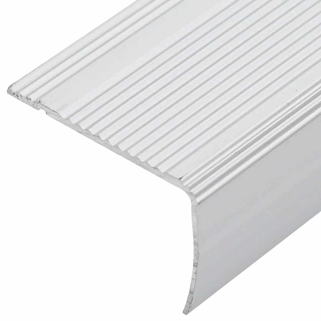 vidaXL Stair Nosings 10 pcs Silver 67 x 3 x 2 cm Aluminium