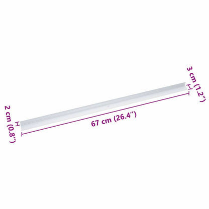 vidaXL Stair Nosings 10 pcs Silver 67 x 3 x 2 cm Aluminium