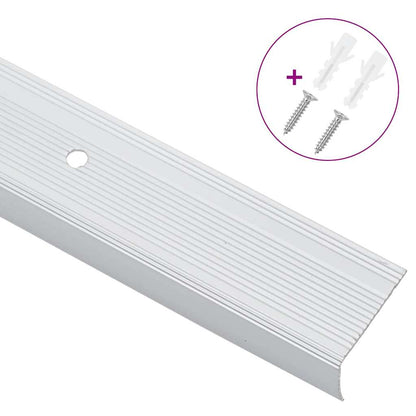 vidaXL Stair Nosings 10 pcs Silver 67 x 3 x 2 cm Aluminium