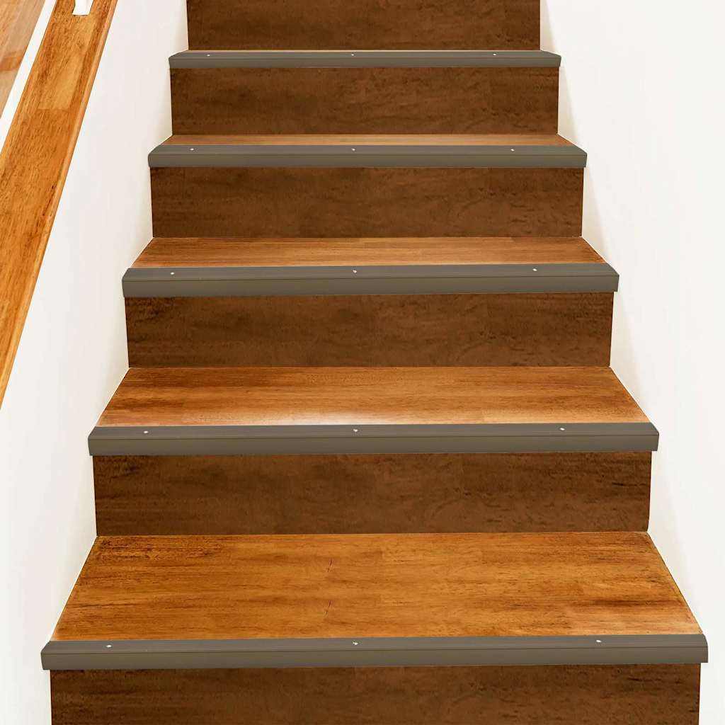 vidaXL Stair Nosings 30 pcs Brown 67 x 3.5 x 3 cm Aluminium
