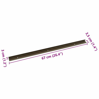 vidaXL Stair Nosings 30 pcs Brown 67 x 3.5 x 3 cm Aluminium