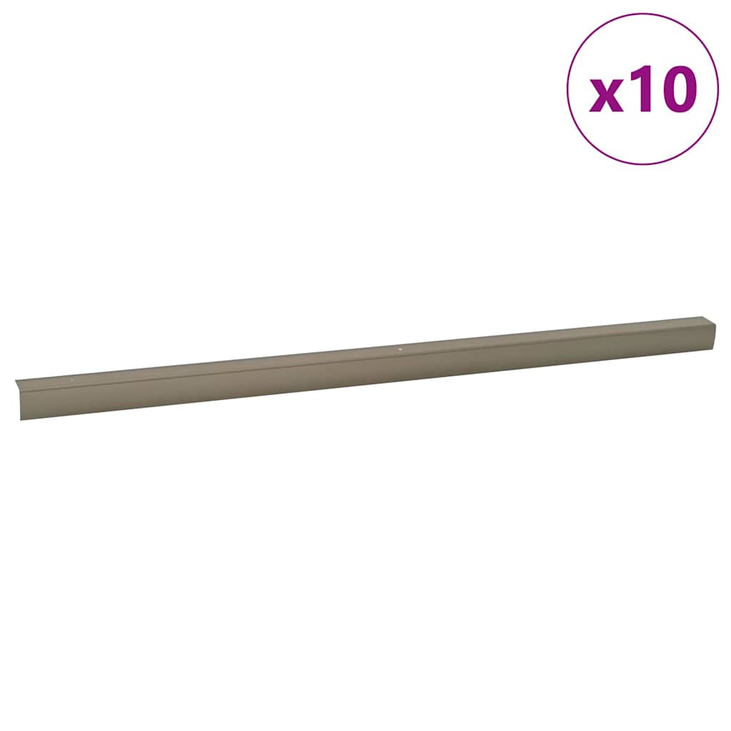 vidaXL Stair Nosings 10 pcs Champagne 67 x 3.5 x 3 cm Aluminium
