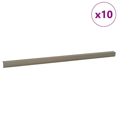 vidaXL Stair Nosings 10 pcs Champagne 67 x 3.5 x 3 cm Aluminium