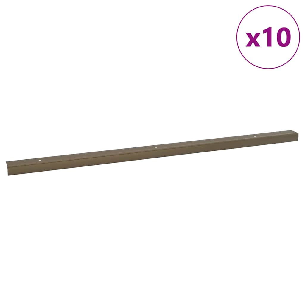 vidaXL Stair Nosings 10 pcs Brown 67 x 3 x 2 cm Aluminium